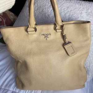 Authentic Prada Hand Bag Beige